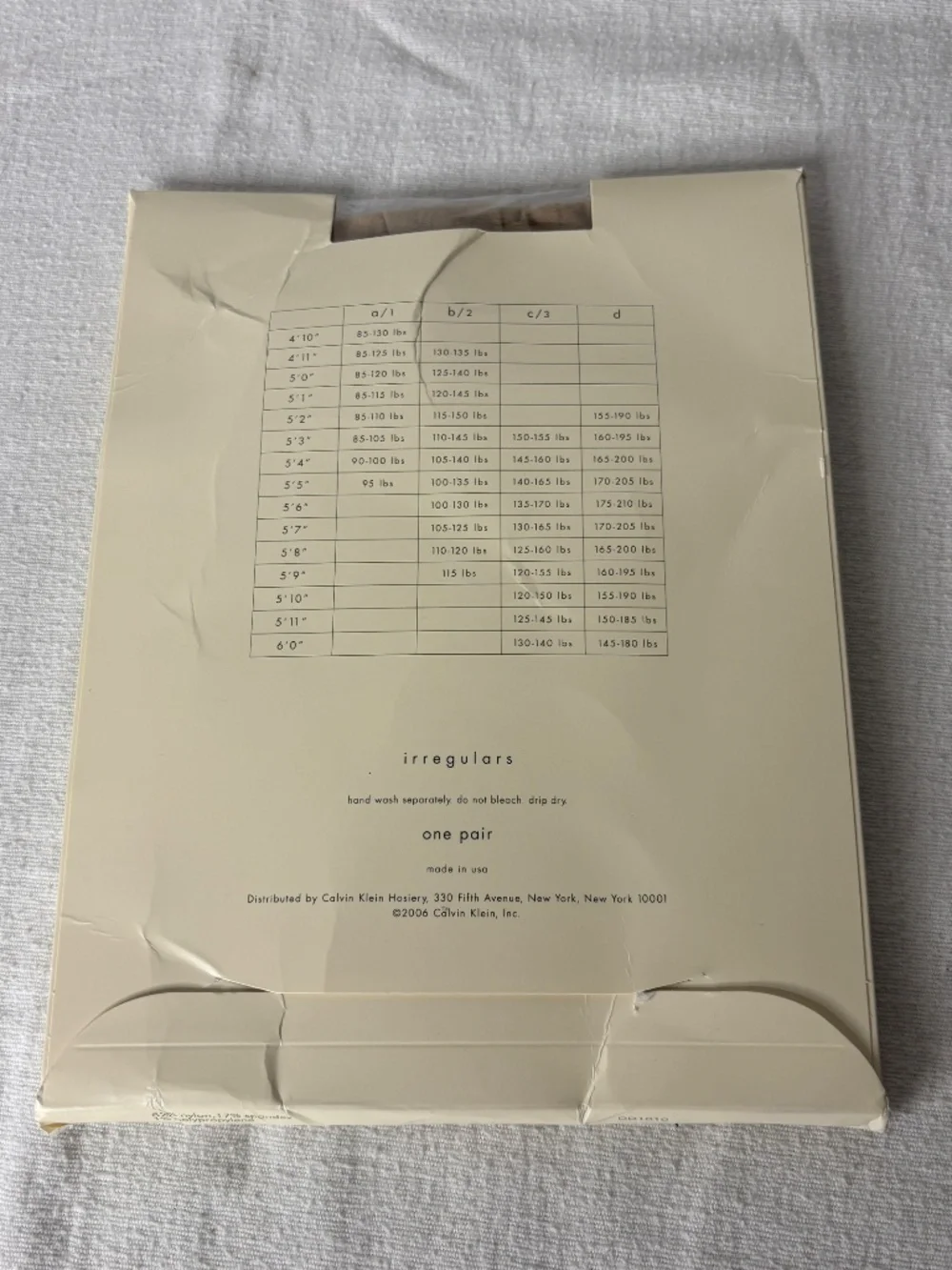 VTG Calvin Klein Pantyhose Matte Sheer Size C Style 720IR Control Top Irregulars